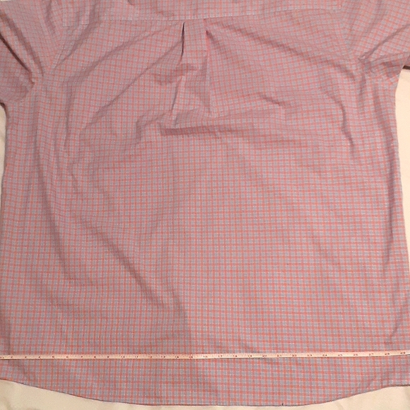 Jos. A. Bank TRAVELER SHIRT Size 2X short sleeves Pink and Blue Check - Picture 10 of 11